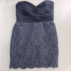 Noir by Lazaro Elegant Lace Strapless Dress in grey purple size XL